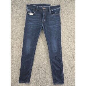 Diesel Jeans Mens 32 Troxer Slim Skinny Blue Denim Stretch Button